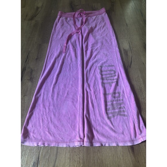 VTG PINK Victorias Secret Y2K Velour Pink Flare pants size XS Barbie - Picture 1 of 6
